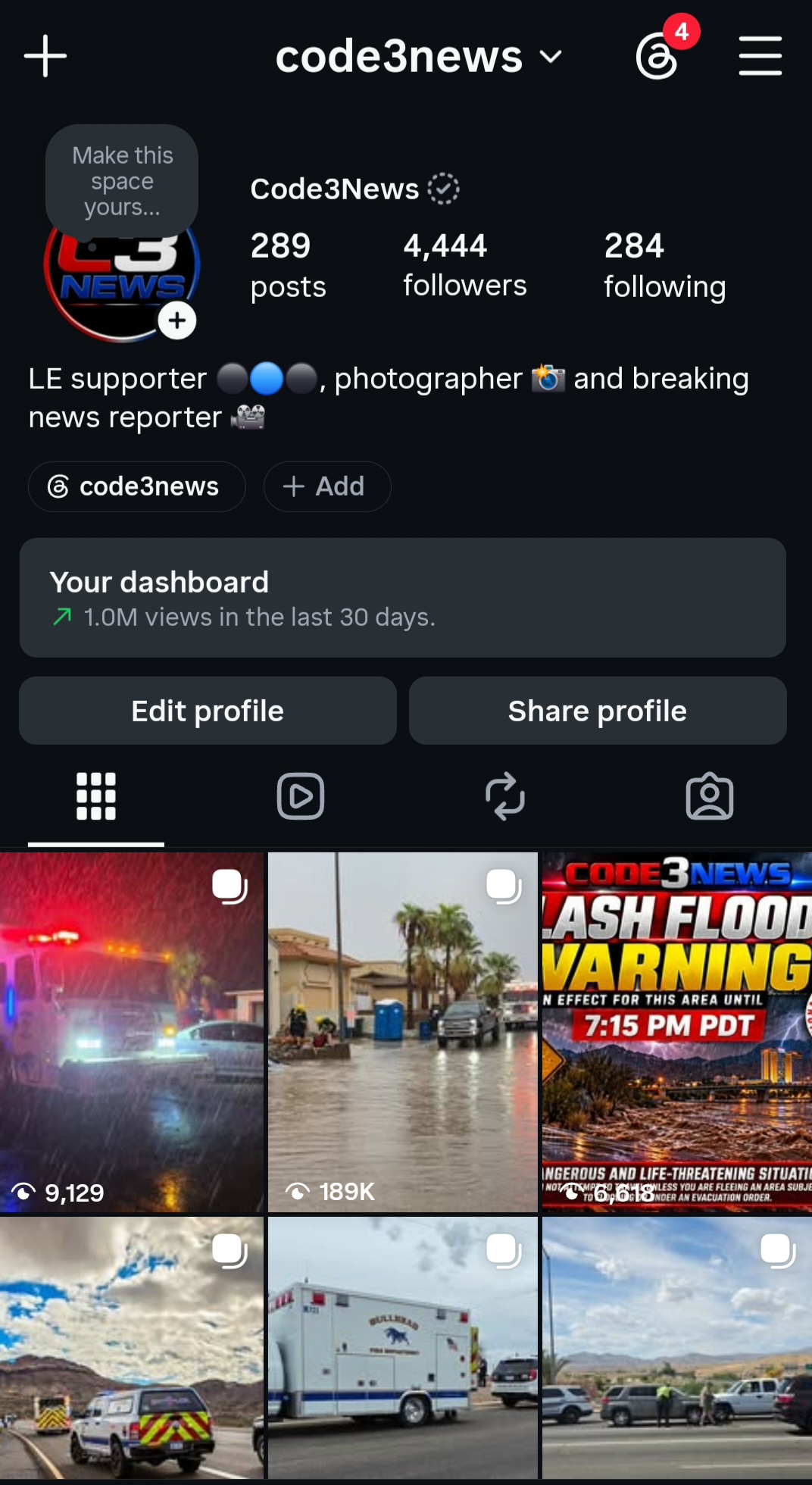 Code3News Breaks 1 Million Instagram Views - Code3News